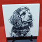 Steampunk Cockerpoo dog Laser engraved coaster/tile