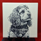 Steampunk Cockerpoo dog Laser engraved coaster/tile