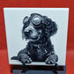 Steampunk Dog - Cockerpoo Laser engraved coaster/tile