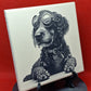 Steampunk Dog - Cockerpoo Laser engraved coaster/tile