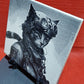 Steampunk / Fighter pilot cat Laser engraved coaster/tile