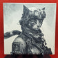 Steampunk / Fighter pilot cat Laser engraved coaster/tile