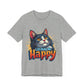 Short Sleeve Tee - Cats Make Me Happy -  Cat Lovers Quote Shirt