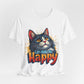 Short Sleeve Tee - Cats Make Me Happy -  Cat Lovers Quote Shirt