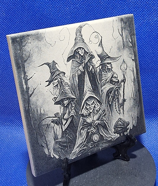 Witches Not Bitches Laser Engraved Tile/Coaster