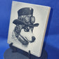 Husky in Steampunk outfit Laser engraved coaster/tile