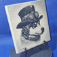 Husky in Steampunk outfit Laser engraved coaster/tile