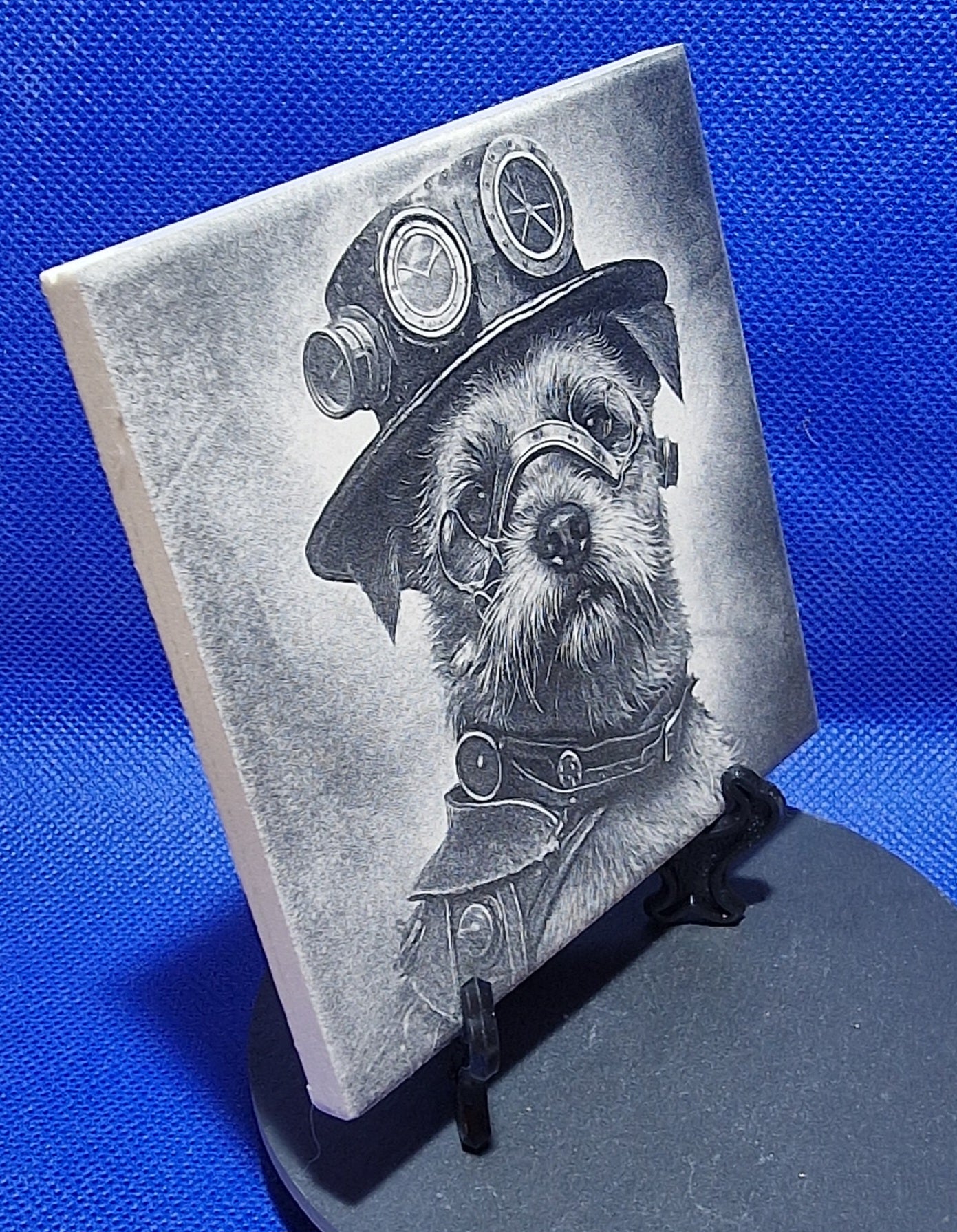 Border Terrier Steampunk Pet Laser engraved coaster/tile