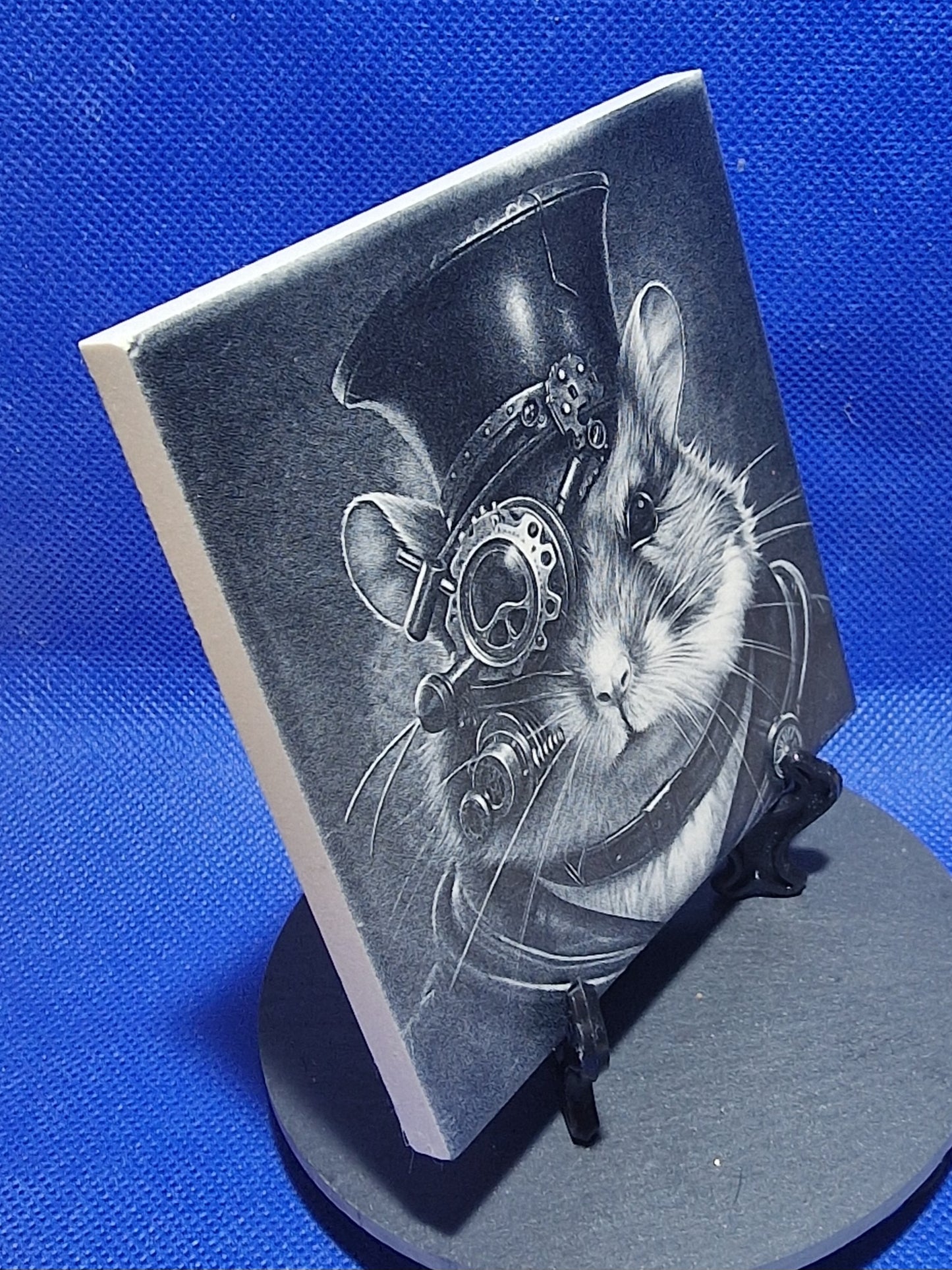 Hamster Steampunk Pet Laser engraved coaster/tile v1