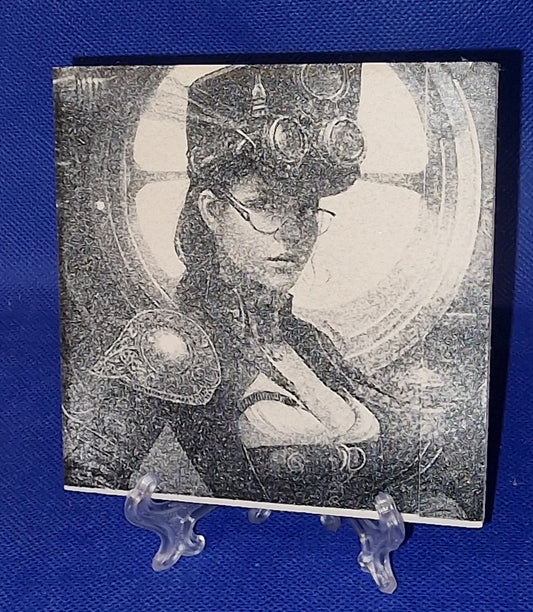 Steampunk Lady Laser engraved coaster/tile