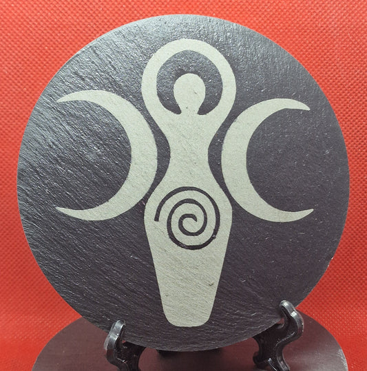 Moon Goddess Slate Coaster  (Round)