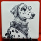 Steampunk Dalmation Laser engraved coaster/tile v2