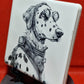 Steampunk Dalmation Laser engraved coaster/tile v2