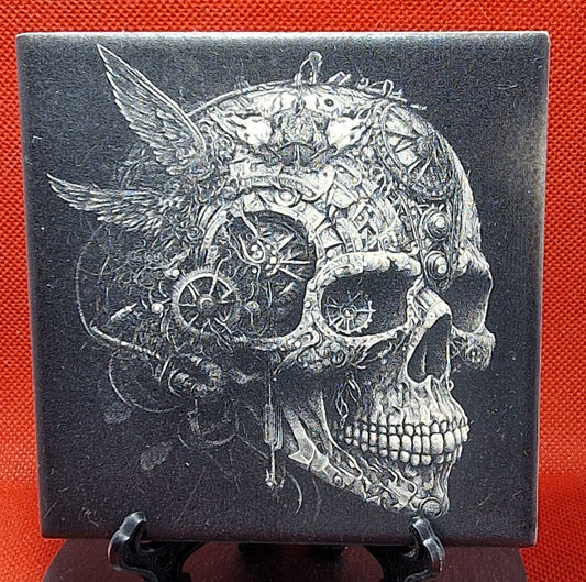 Steampunk Skull Laser engraved coaster/tile