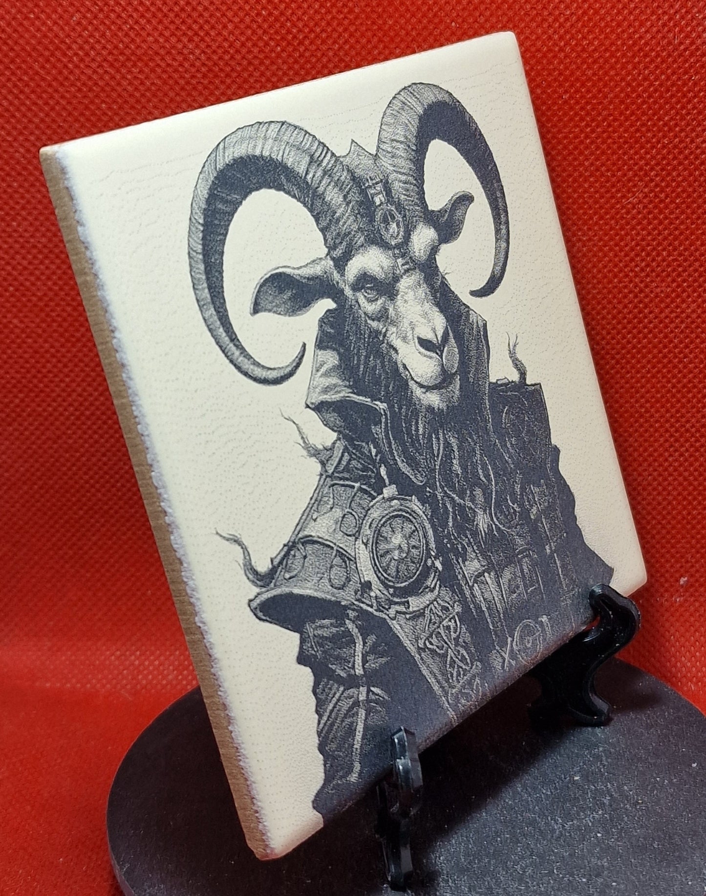 Steampunk Goat Laser engraved coaster/tile