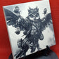 Steampunk Owl in flight Laser engraved coaster/tile v1