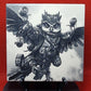 Steampunk Owl in flight Laser engraved coaster/tile v1