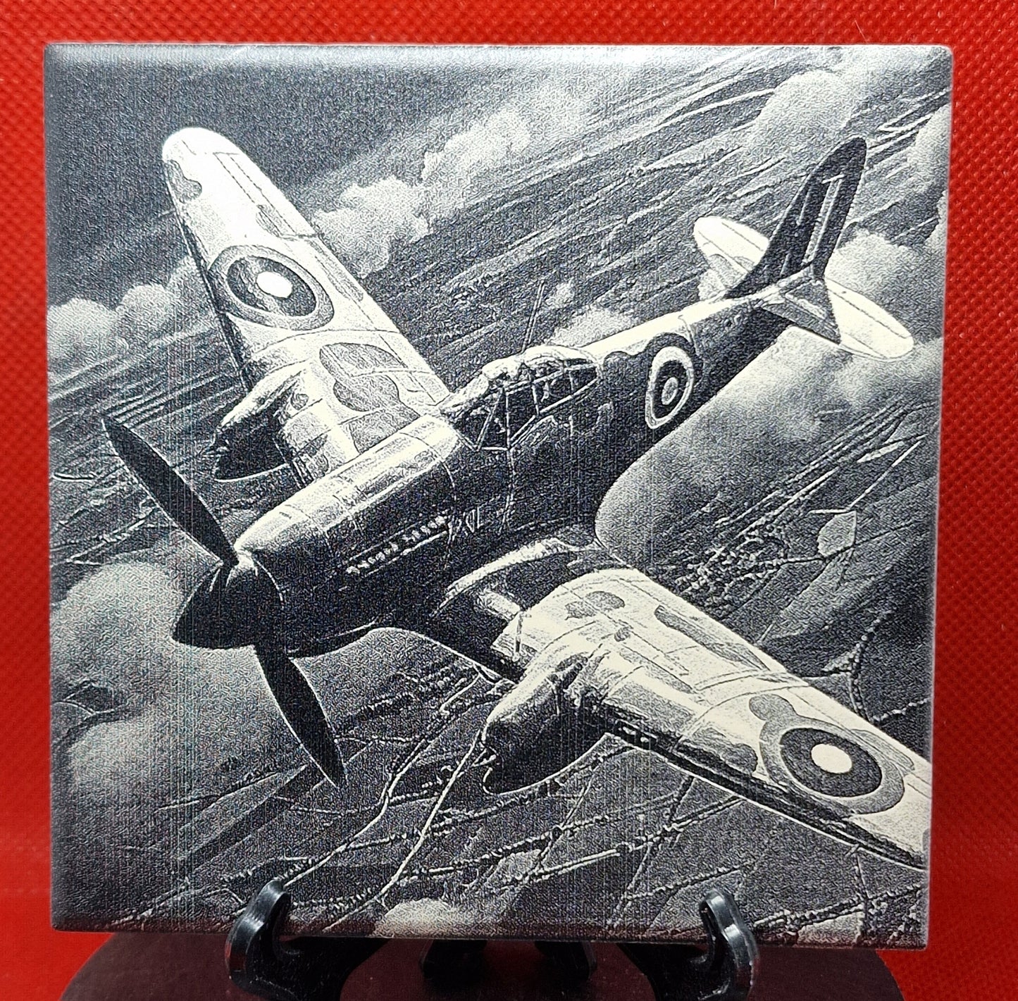 World War II Fighter Plane Laser engraved coaster/tile