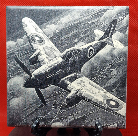 World War II Fighter Plane Laser engraved coaster/tile