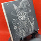 Cat in witches outfit Laser engraved coaster/tile