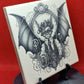 Steampunk Bat Laser engraved coaster/tile