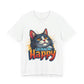 Short Sleeve Tee - Cats Make Me Happy -  Cat Lovers Quote Shirt