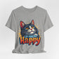 Short Sleeve Tee - Cats Make Me Happy -  Cat Lovers Quote Shirt