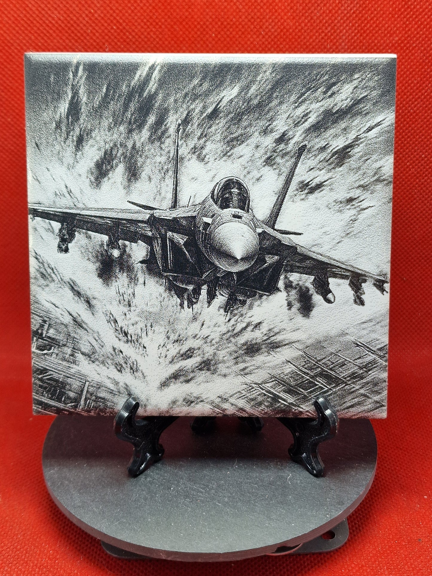 Fighter Jet Laser engraved coaster/tile