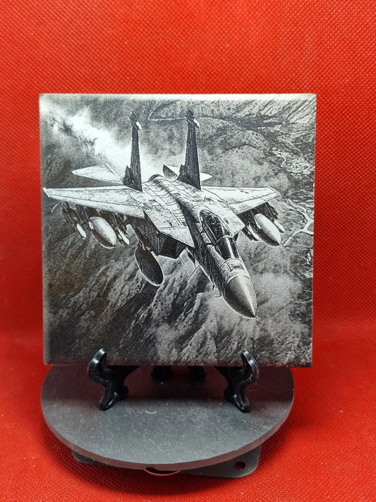 Fighter Jet Laser engraved coaster/tile