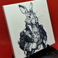 Steampunk Rabbit Laser engraved coaster/tile