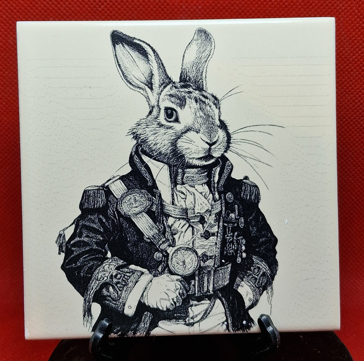 Steampunk Rabbit Laser engraved coaster/tile