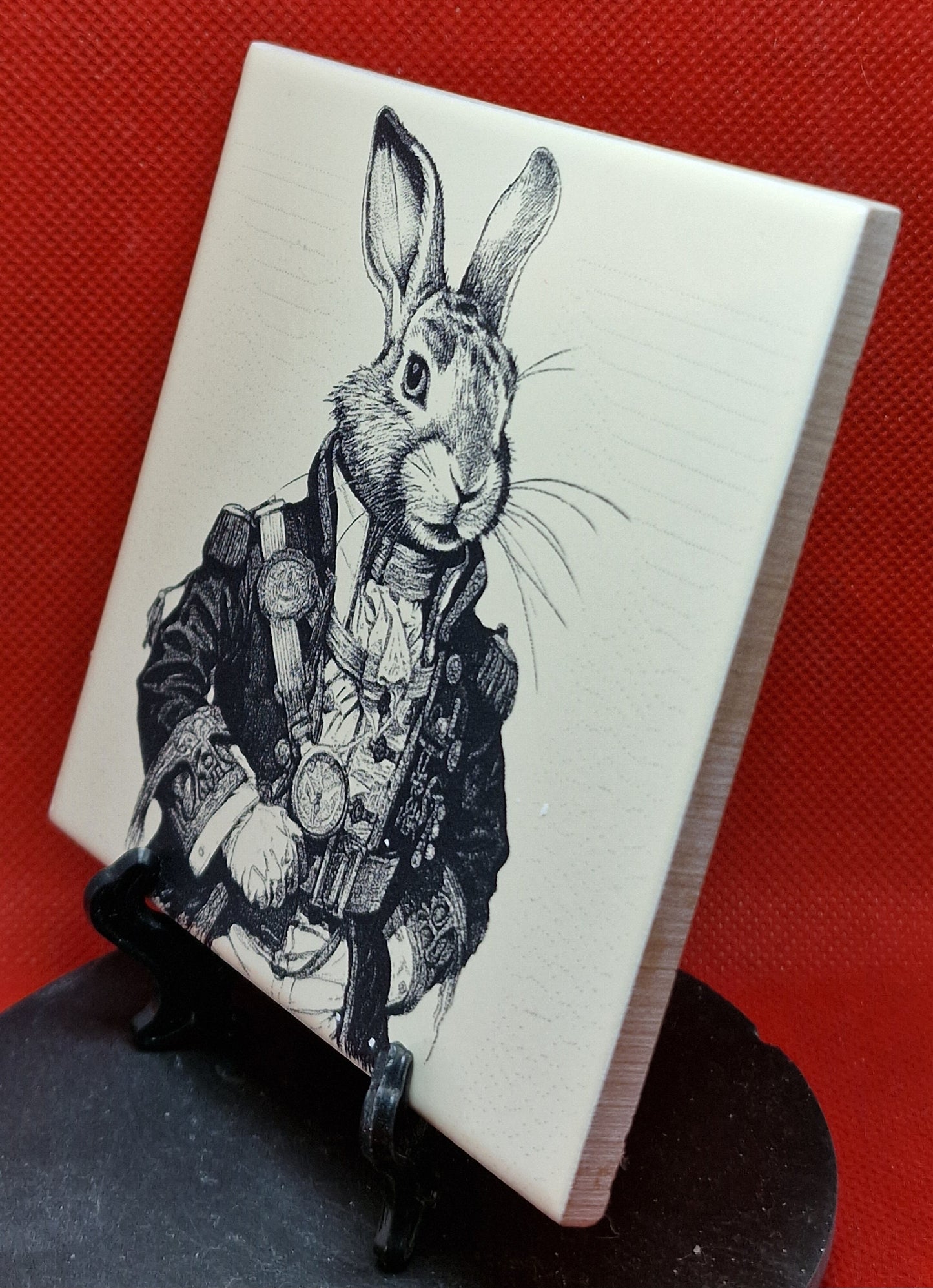 Steampunk Rabbit Laser engraved coaster/tile