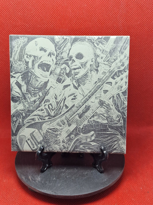 Zombie Rock Band Laser engraved coaster/tile