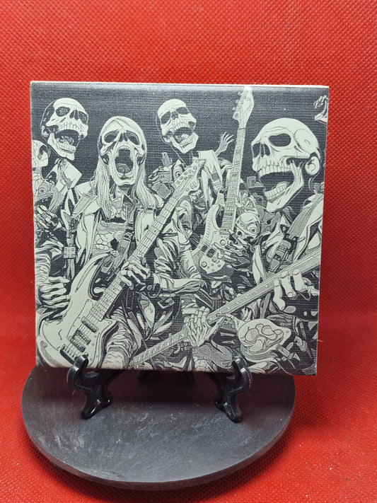 Zombie Rock Band Laser engraved coaster/tile