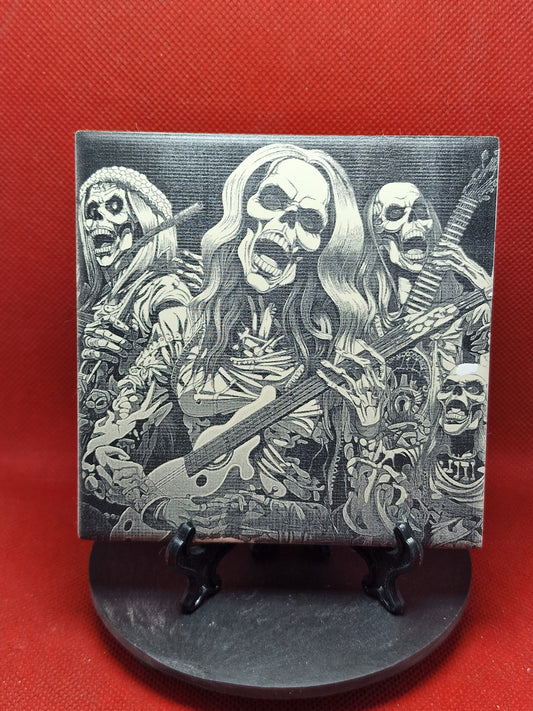 Zombie Rock Band Laser engraved coaster/tile