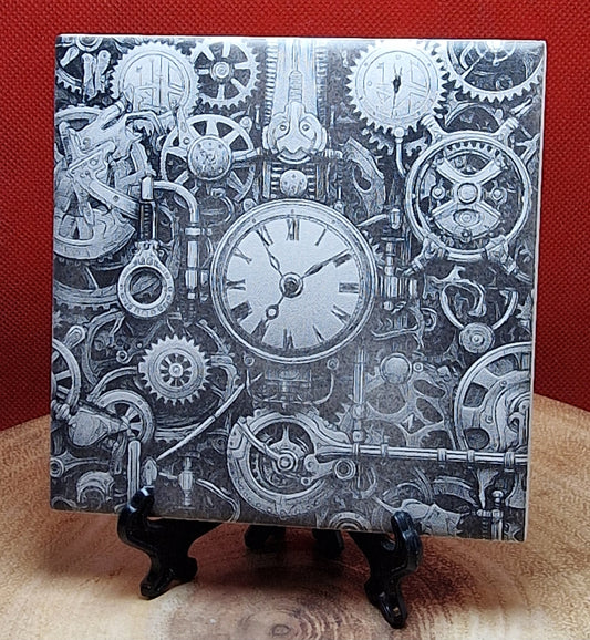 Steampunk Cog Pattern Laser engraved coaster/tile