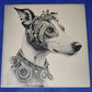 Steampunk Dog - Whippet Laser engraved coaster/tile