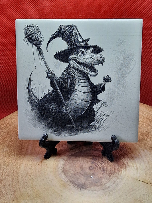 Witchy - Crocodile Laser engraved coaster/tile