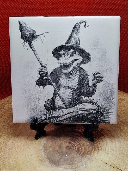 Witchy - Crocodile Laser engraved coaster/tile