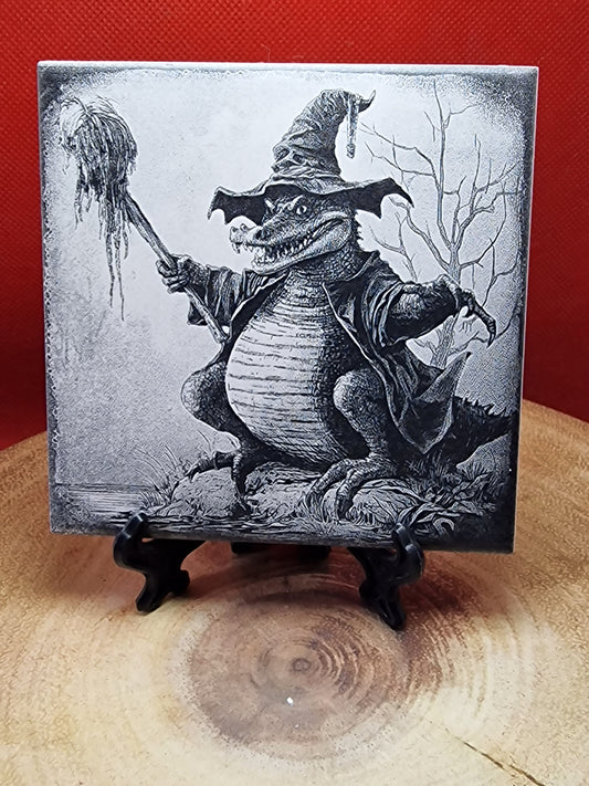 Witchy - Crocodile Laser engraved coaster/tile