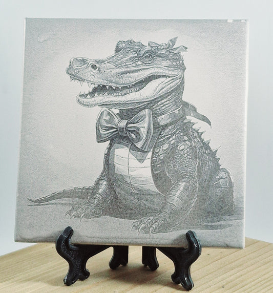 Happy Crocodile Laser engraved coaster/tile