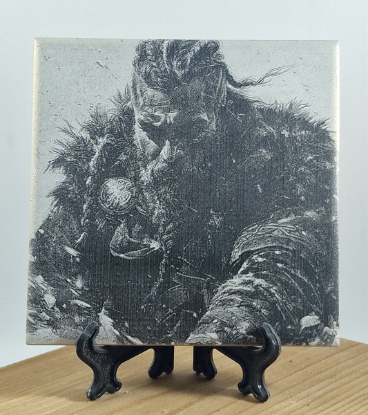 Viking Warrior Laser engraved coaster/tile