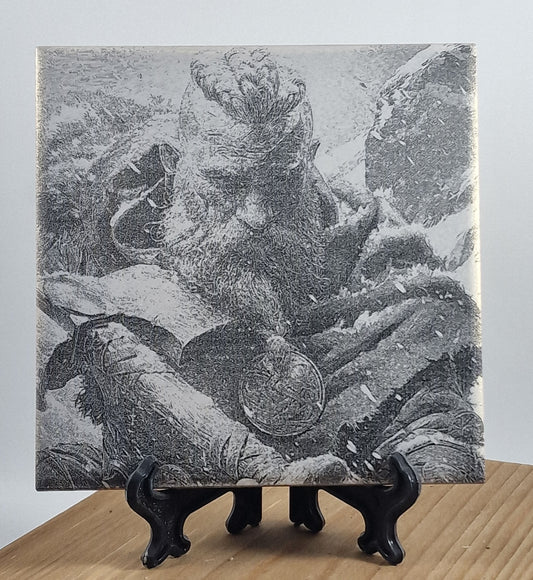 Viking Warrior Laser engraved coaster/tile