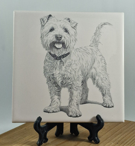 Dog - "Westie" Laser engraved coaster/tile