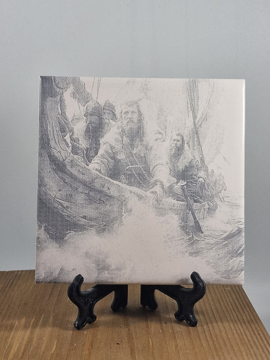 Viking Warrior Invasion Laser engraved coaster/tile