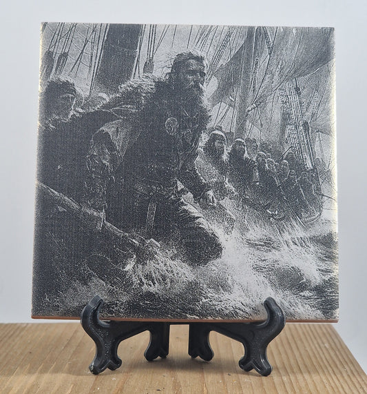 Viking Warrior Invasion Laser engraved coaster/tile