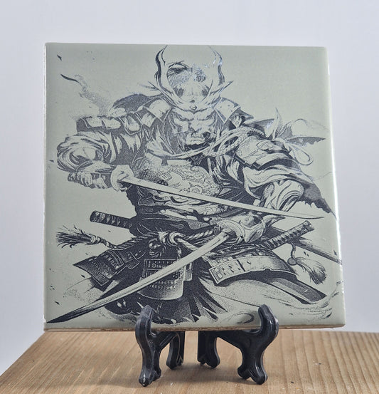 Japanese Samurai Laser engraved coaster/tile