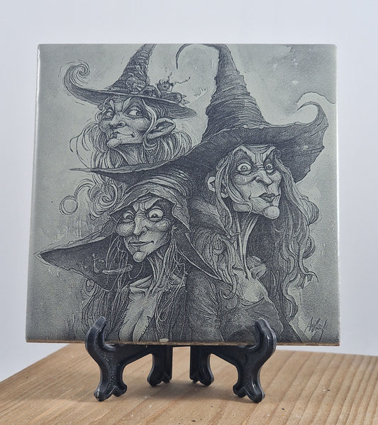 3 Witches Laser engraved coaster/tile