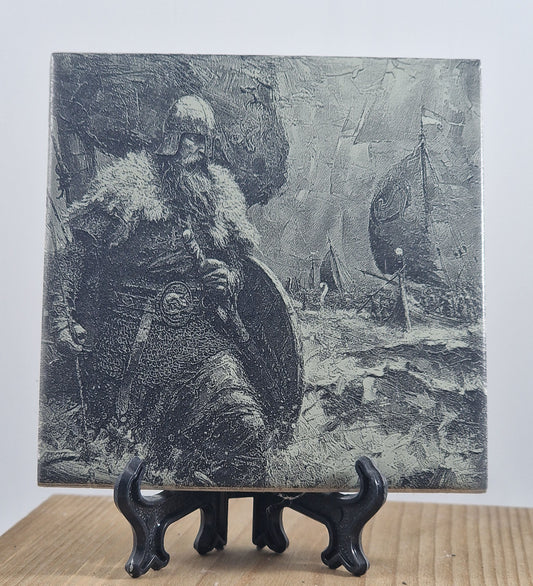 Viking Warrior Invasion Laser engraved coaster/tile