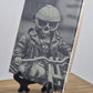 Skeleton Bike Rider Laser engraved coaster/tile